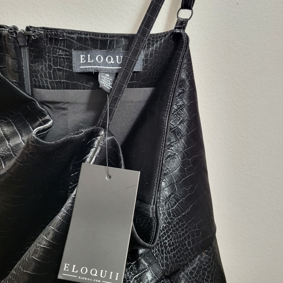 Eloquii NWT Black Crocodile Texture Sheath Midi Dress Size 18 - Picture 5 of 10